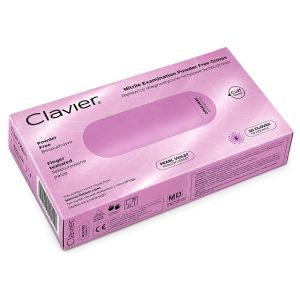 Clavier nitrilové vyšetrovacie rukavice bez púdru | Perleťovo fialové – perleťovo fialové, textúrované prsty | Zdravotnícka pomôcka (M) 50 ks