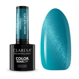 CLARESA Gél lak CAT EYE NEON Turquoise 5 g
