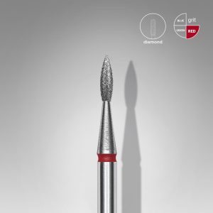 Staleks Diamantový brúsny nadstavec špicatý - “flame” red - FA11R018/8